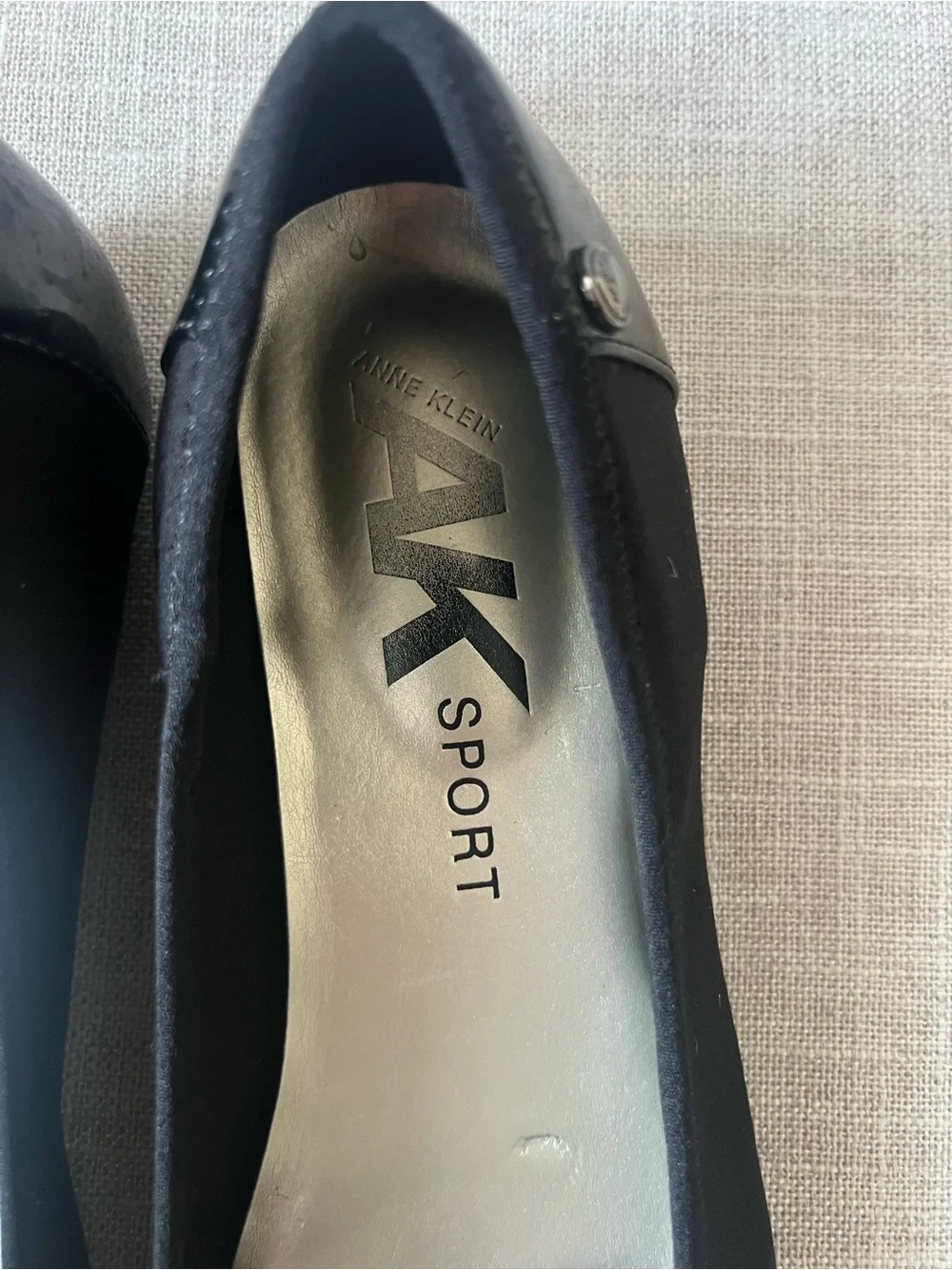 Anne Klein Sport office casual dress black Ballet Flats Silver Buckle Detail, 9